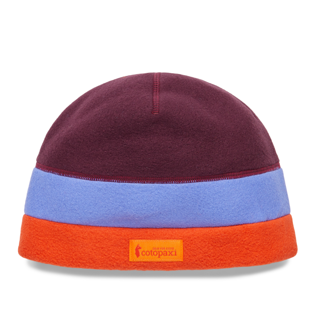 Teca Fleece Beanie, Wine Stripes