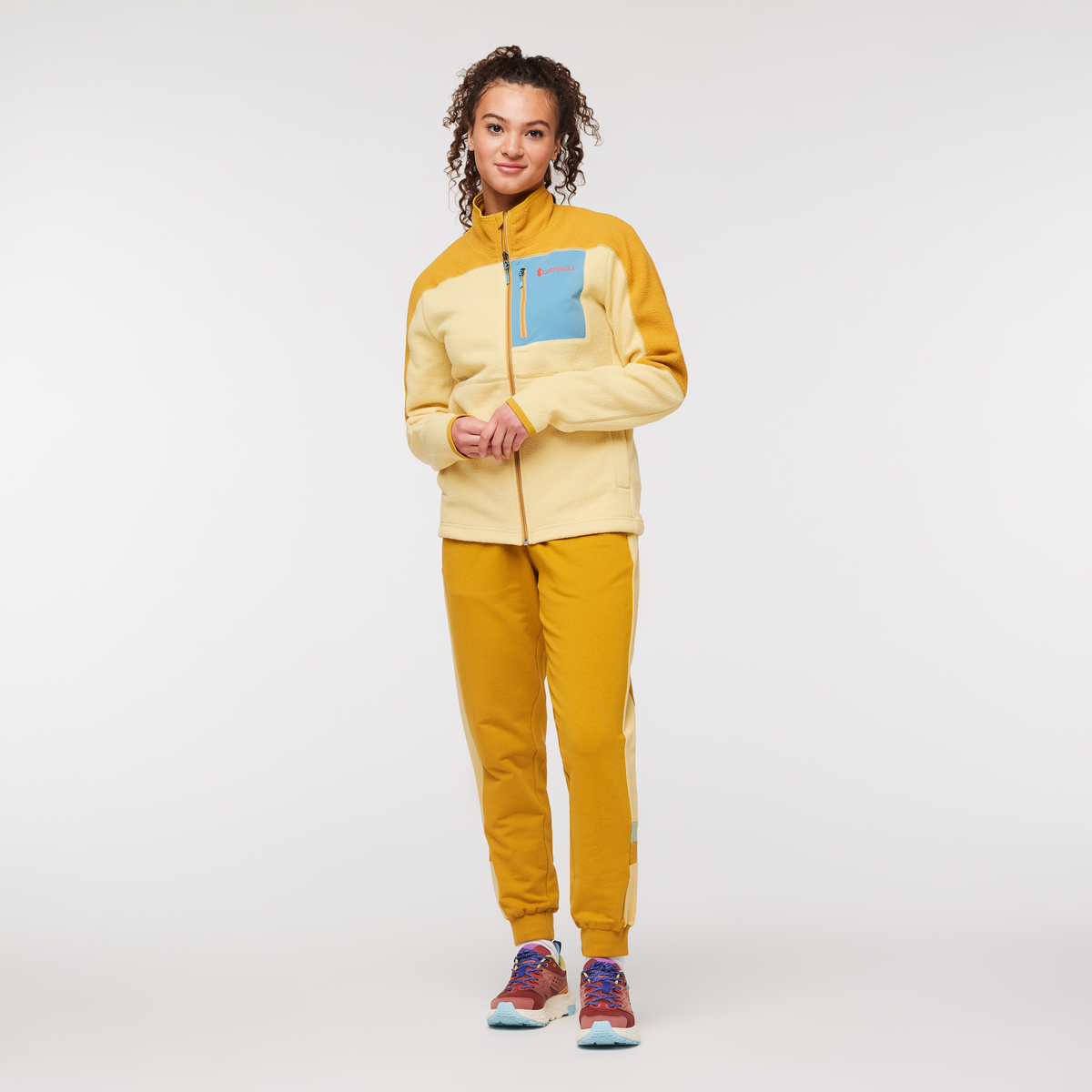 Abrazo Fleece Full-Zip Jacket - Women's, Amber/Wheat, Model London