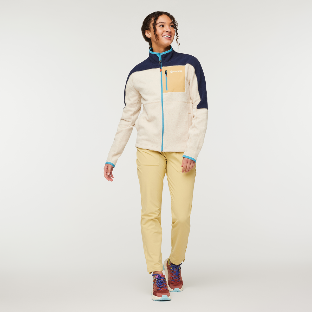 Abrazo Fleece Full-Zip Jacket - Women's, Maritime/Cream, Model London