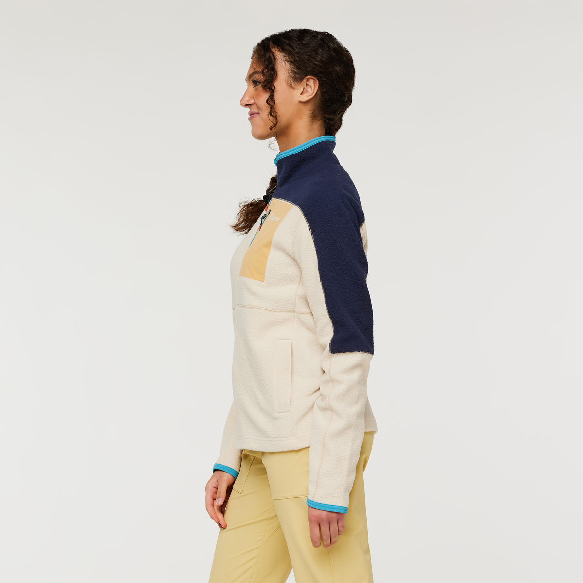 Abrazo Fleece Full-Zip Jacket - Women's, Maritime/Cream, Model London