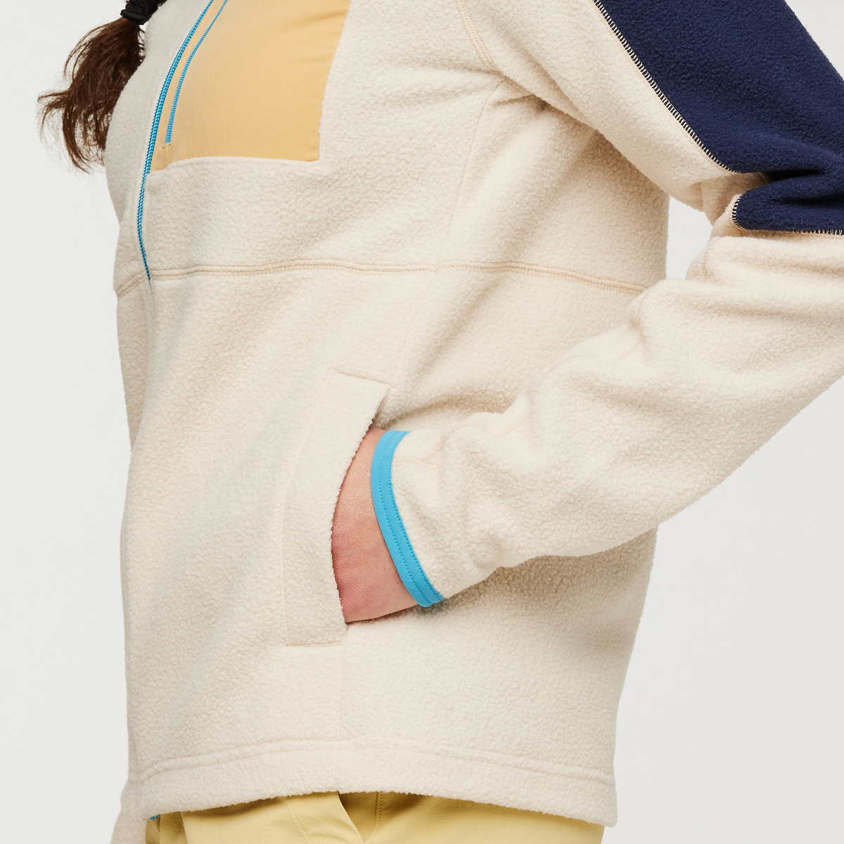 Abrazo Fleece Full-Zip Jacket - Women's, Maritime/Cream, Model London
