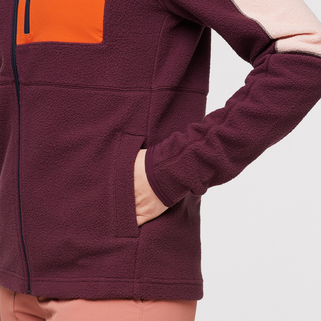 Abrazo Fleece Full-Zip Jacket - Women's, Rosewood/Wine, Model Aya