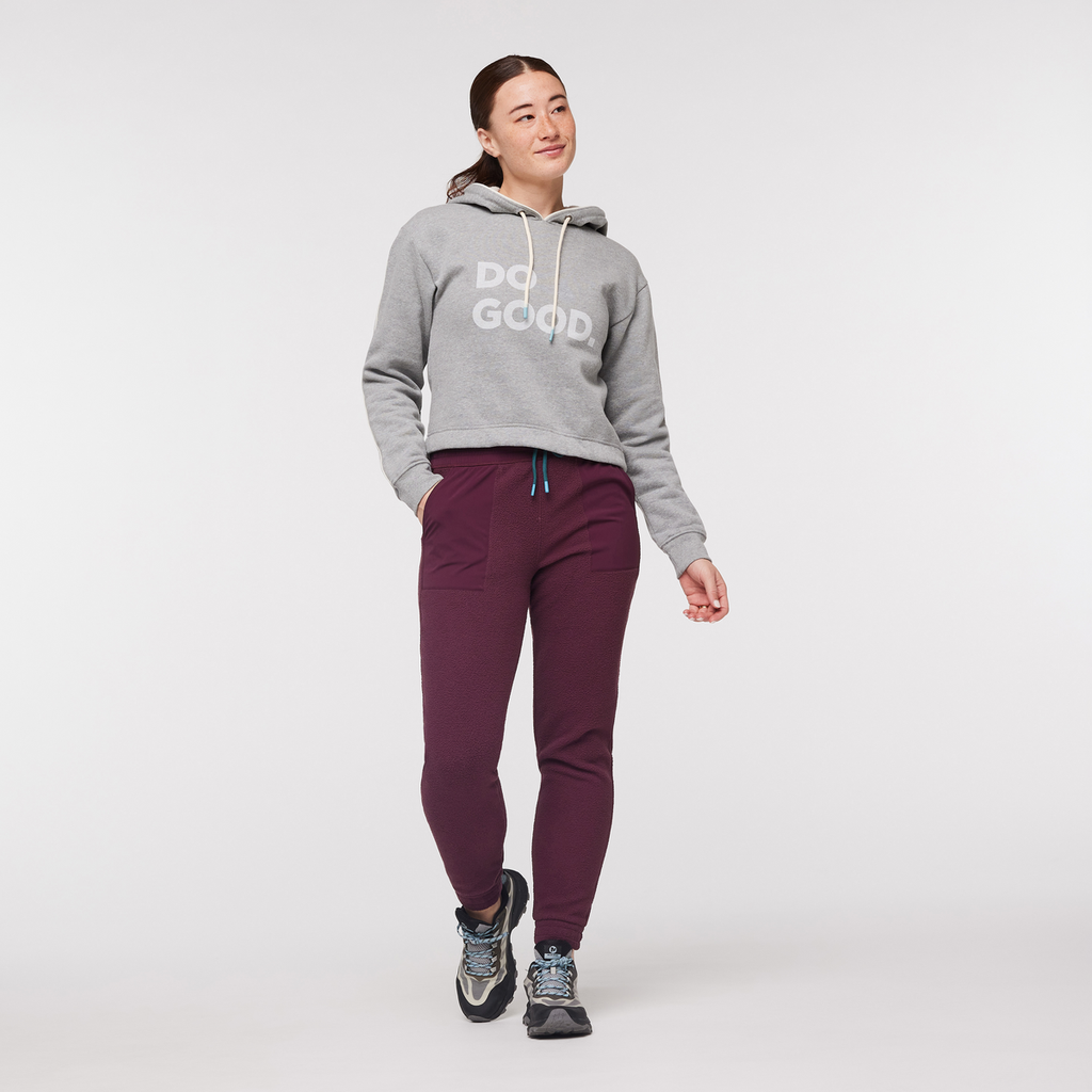 Abrazo Fleece Jogger - Women's, Wine, Model Aya