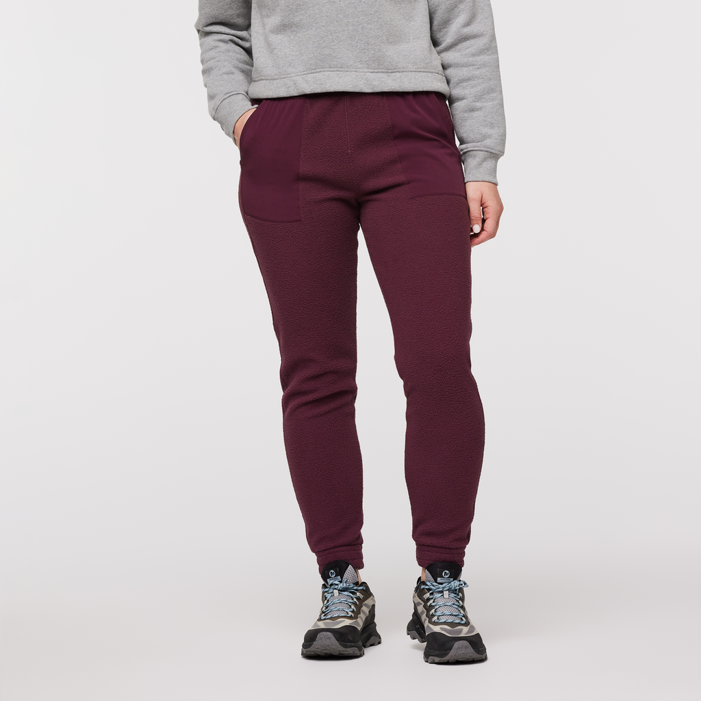 Abrazo Fleece Jogger - Women's, Wine, Model Aya