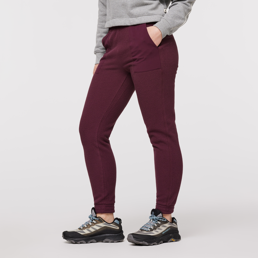 Abrazo Fleece Jogger - Women's, Wine, Model Aya