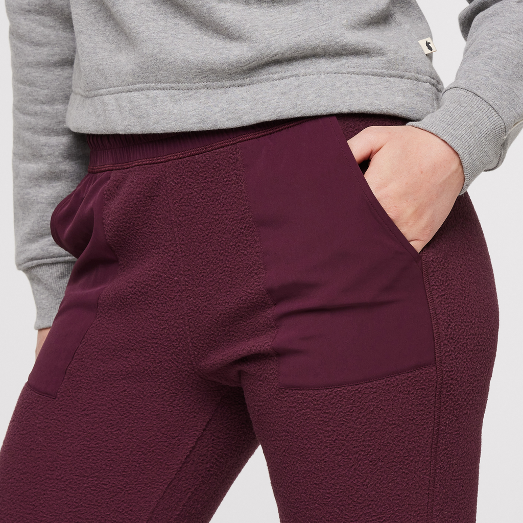 Abrazo Fleece Jogger - Women's, Wine, Model Aya