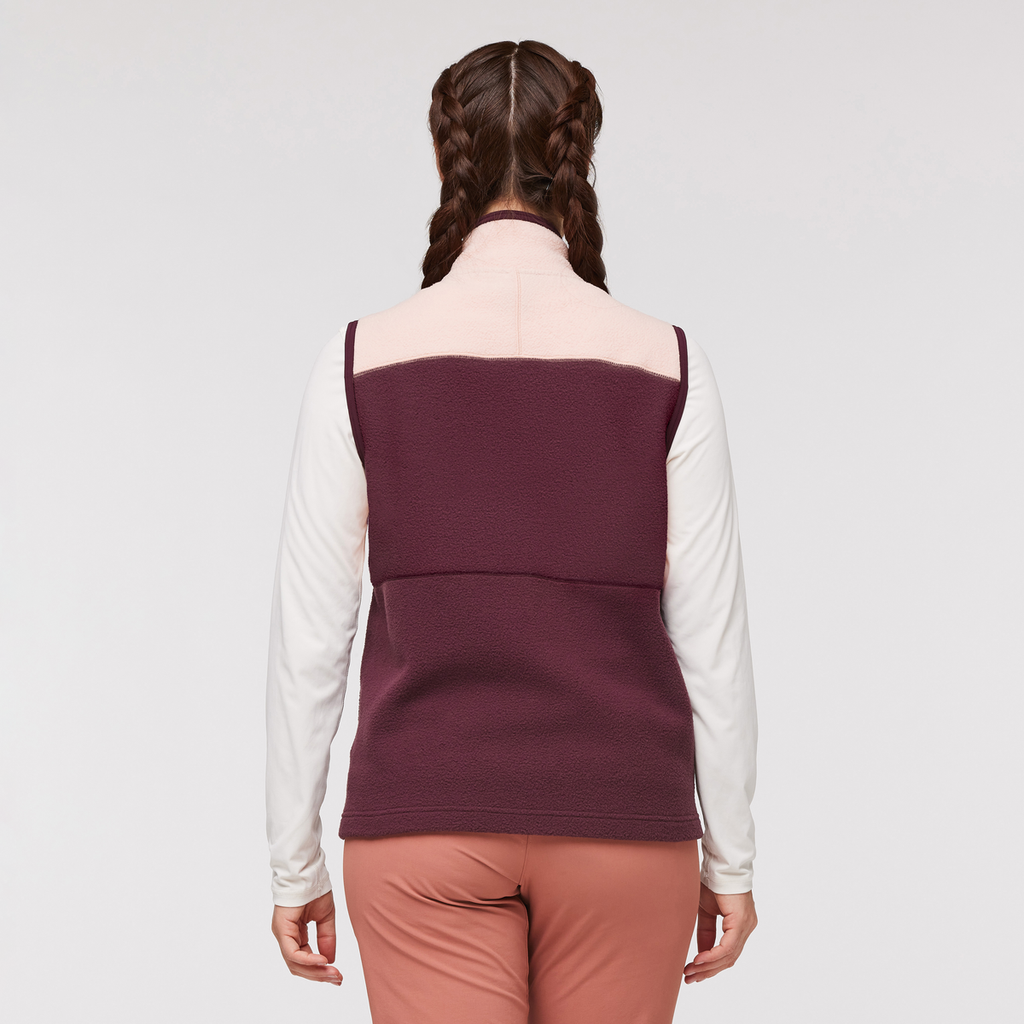 Abrazo Fleece Vest - Women's, Rosewood/Wine, Model Aya