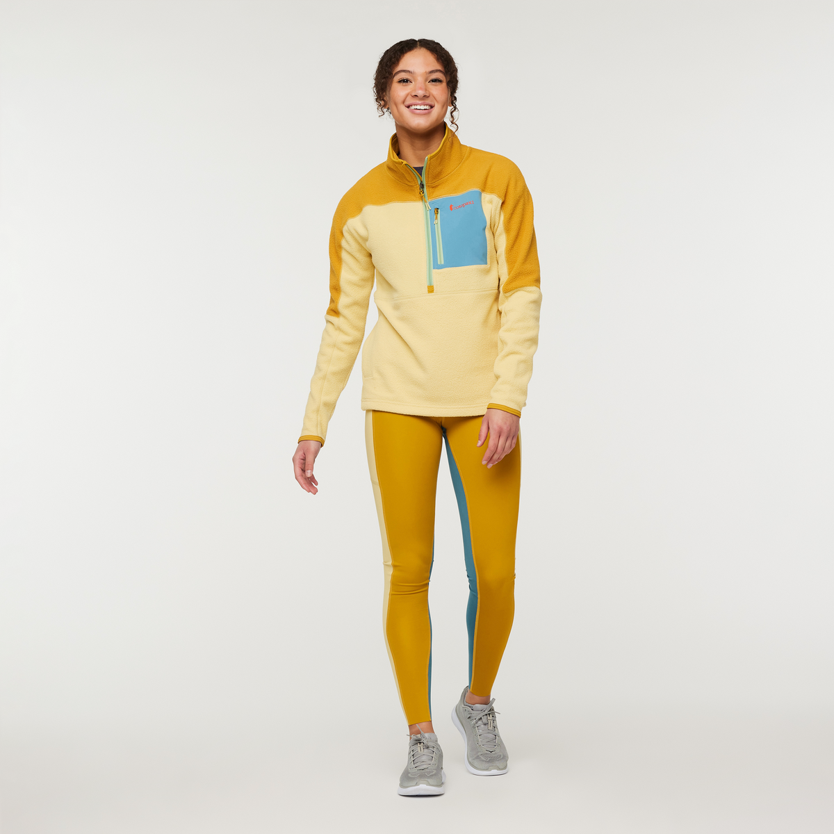 Abrazo Fleece Half-Zip Jacket - Women's, Amber/Wheat, Model London