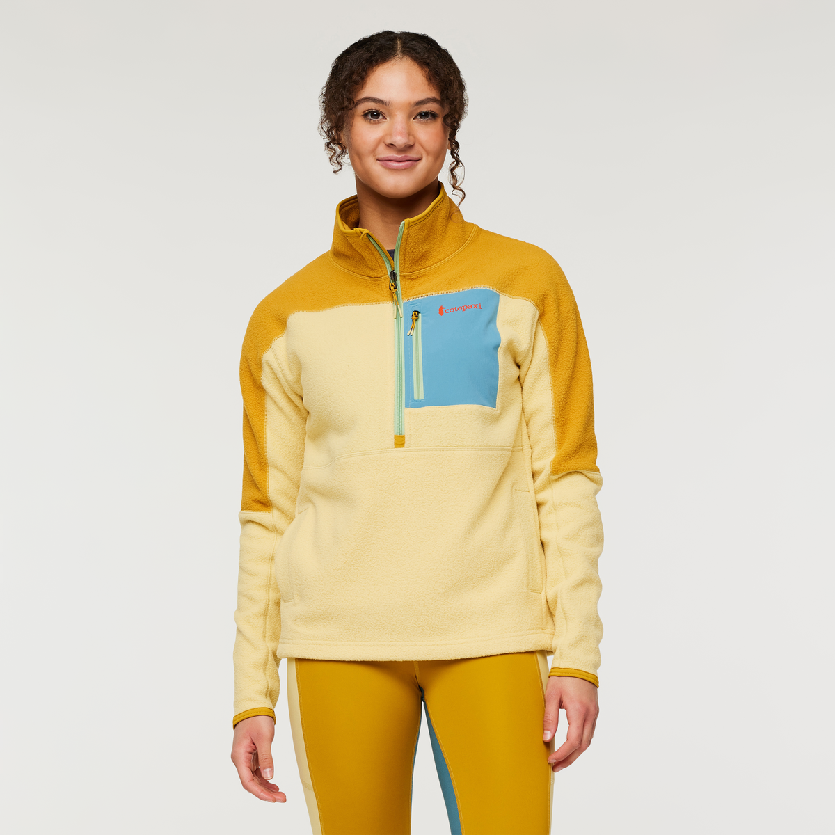 Abrazo Fleece Half-Zip Jacket - Women's, Amber/Wheat, Model London