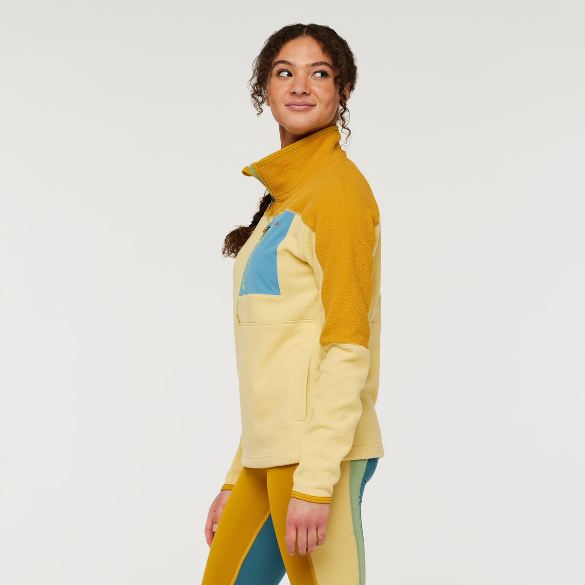 Abrazo Fleece Half-Zip Jacket - Women's, Amber/Wheat, Model London