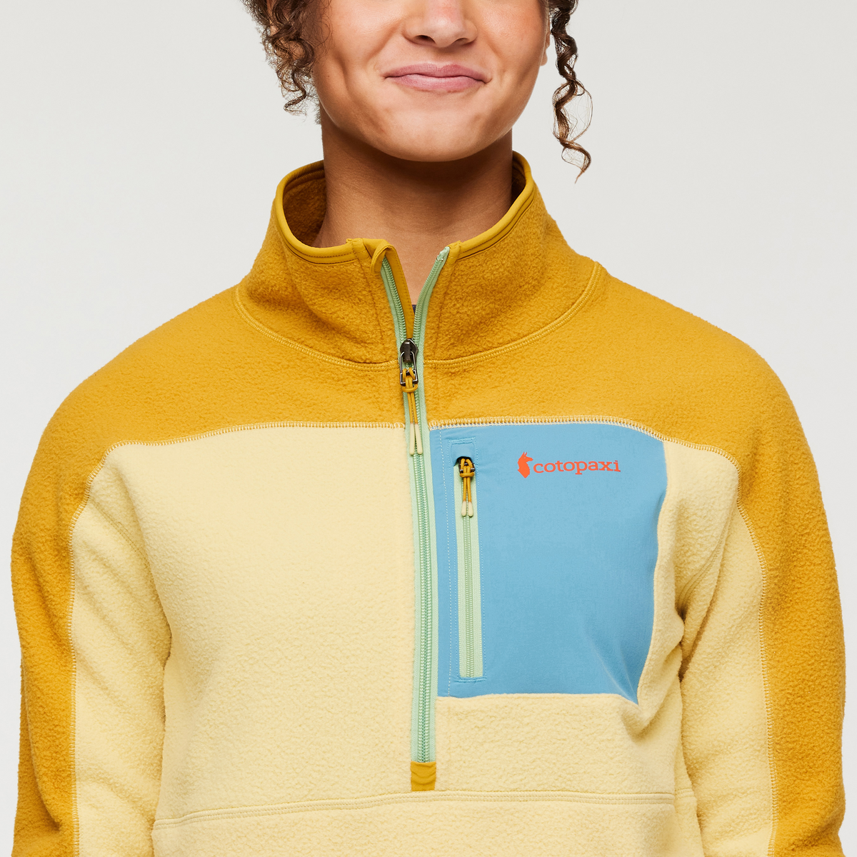 Abrazo Fleece Half-Zip Jacket - Women's, Amber/Wheat, Model London