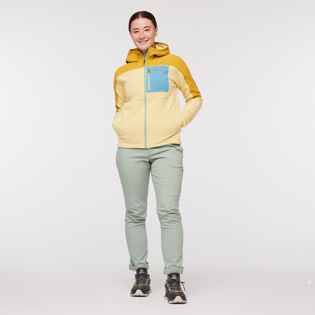 Abrazo Fleece Hooded Full-Zip Jacket - Women's, Amber/Wheat, Model Aya