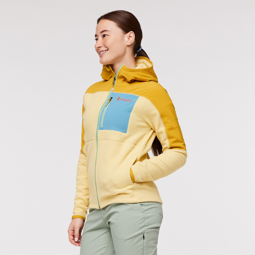 Abrazo Fleece Hooded Full-Zip Jacket - Women's, Amber/Wheat, Model Aya