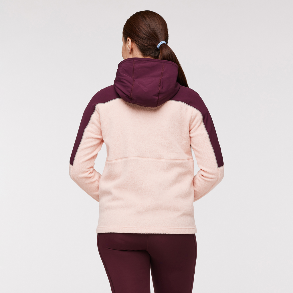 Abrazo Fleece Hooded Full-Zip Jacket - Women's, Wine/Rosewood, Model Aya