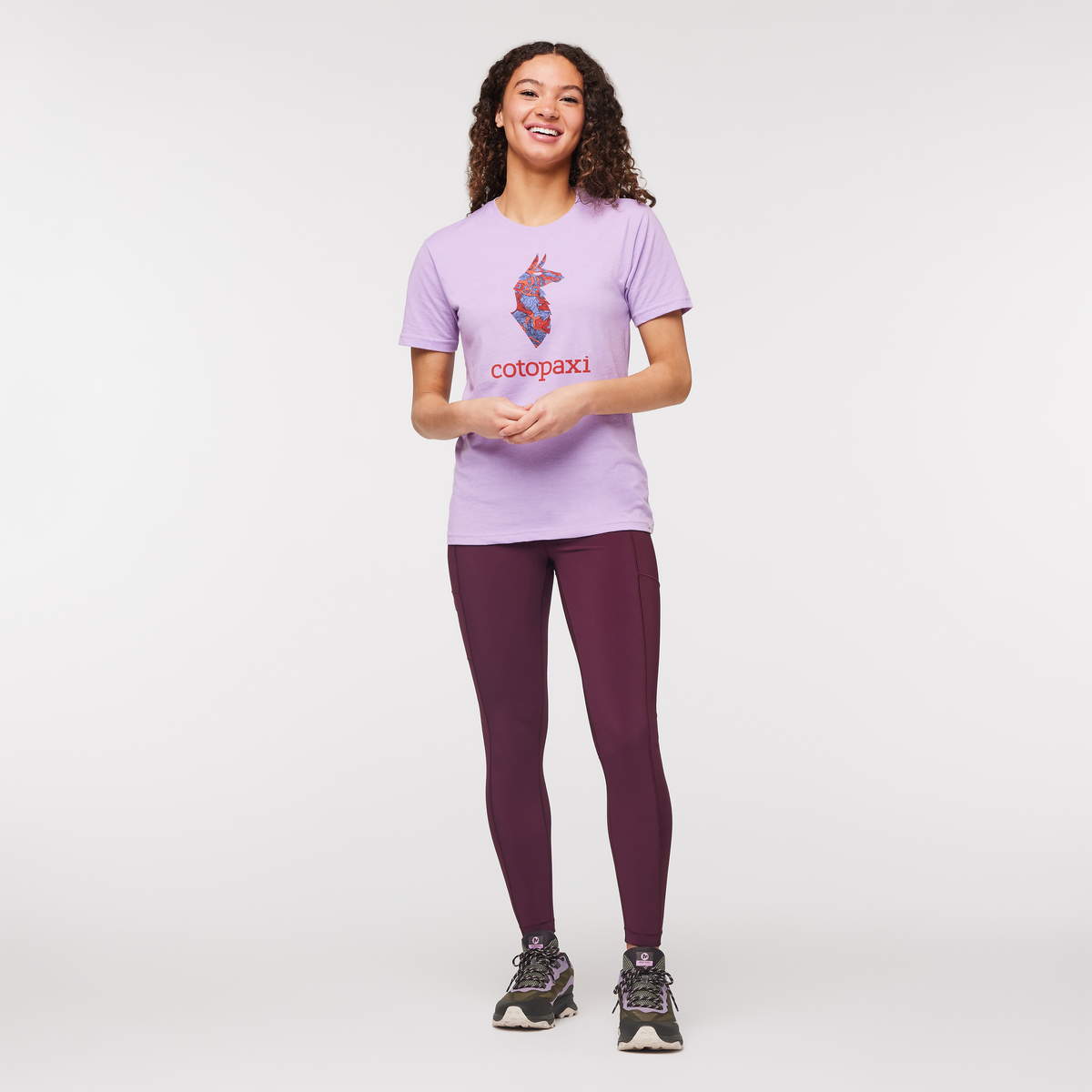 Altitude Llama T-Shirt - Women's, Wisteria, Model London