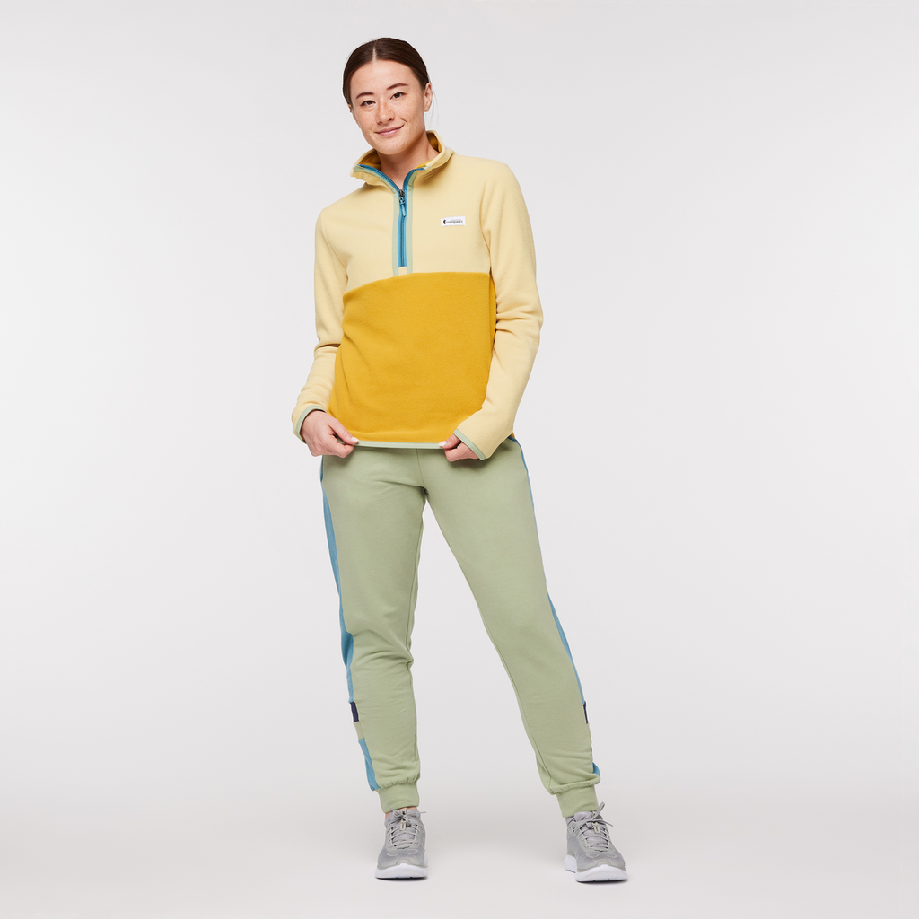 Amado Fleece Pullover - Women's, Wheat/Amber, Model Aya