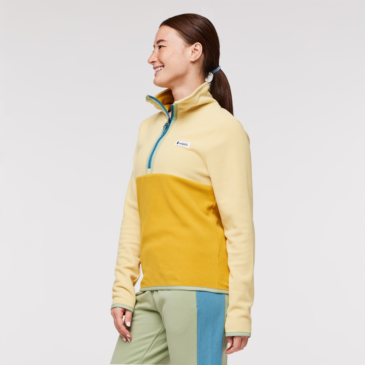 Amado Fleece Pullover - Women's, Wheat/Amber, Model Aya