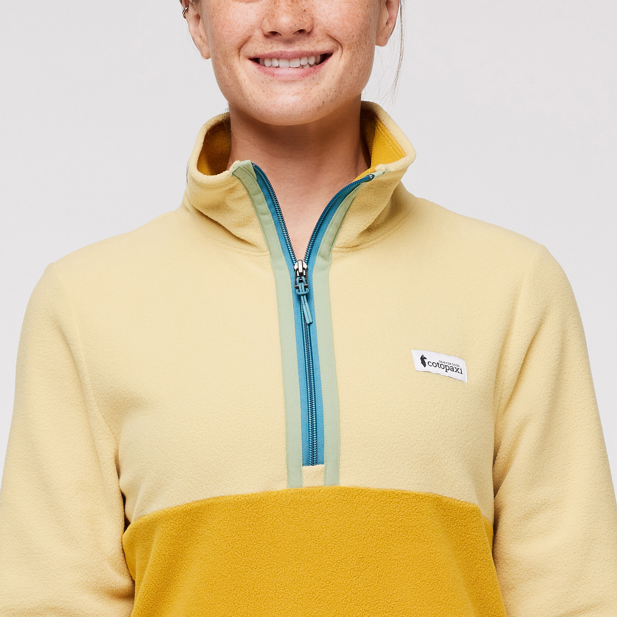 Amado Fleece Pullover - Women's, Wheat/Amber, Model Aya