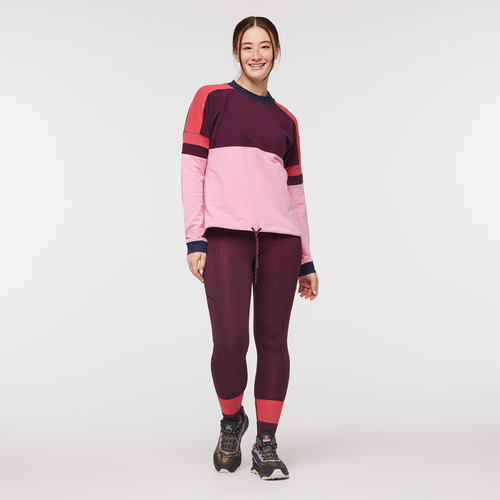 Bandera Sweatshirt - Women's, Wine/Watermelon, Model Aya