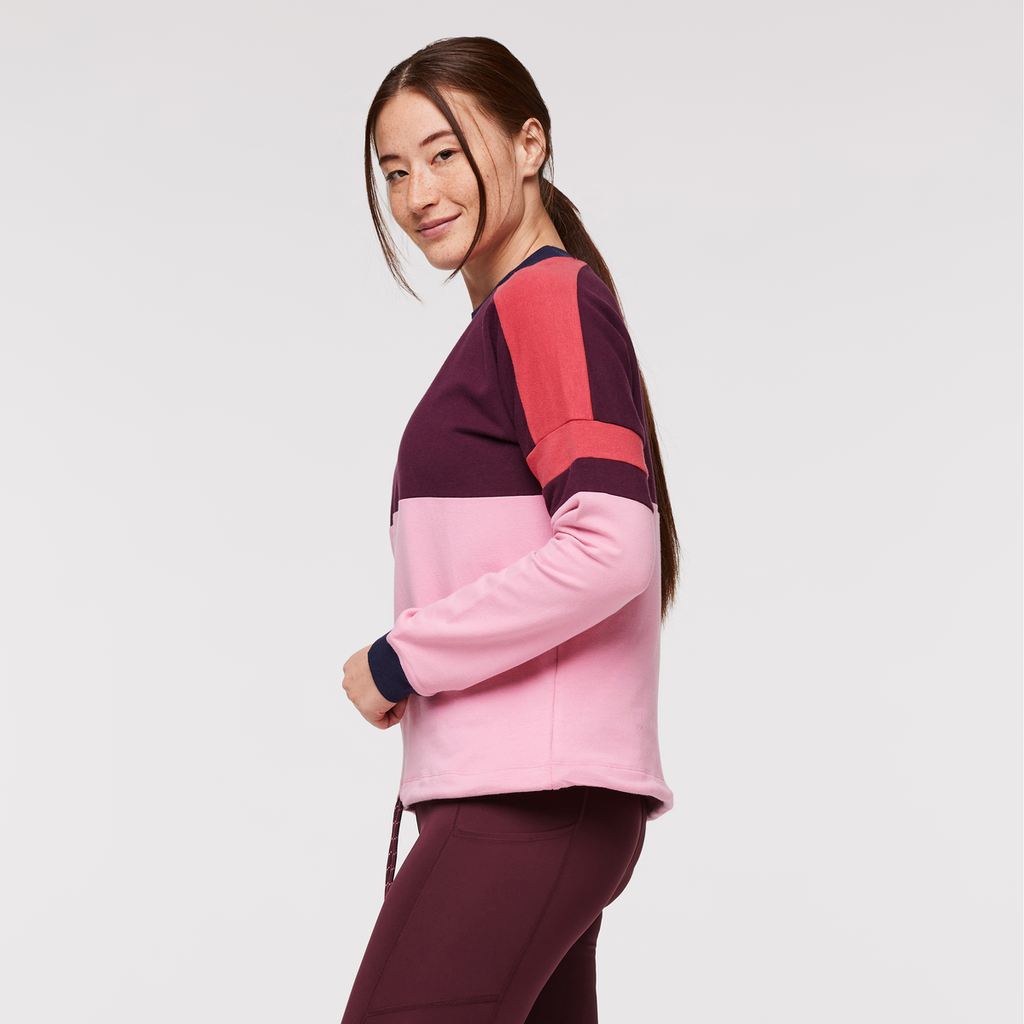 Bandera Sweatshirt - Women's, Wine/Watermelon, Model Aya