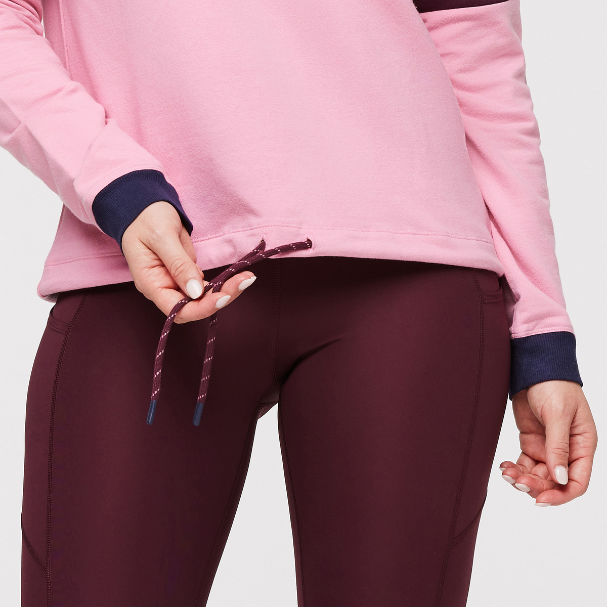 Bandera Sweatshirt - Women's, Wine/Watermelon, Model Aya
