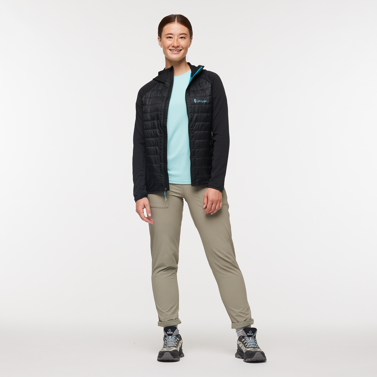 Capa Hybrid Insulated Hooded Jacket - Women's, Black, Model Aya