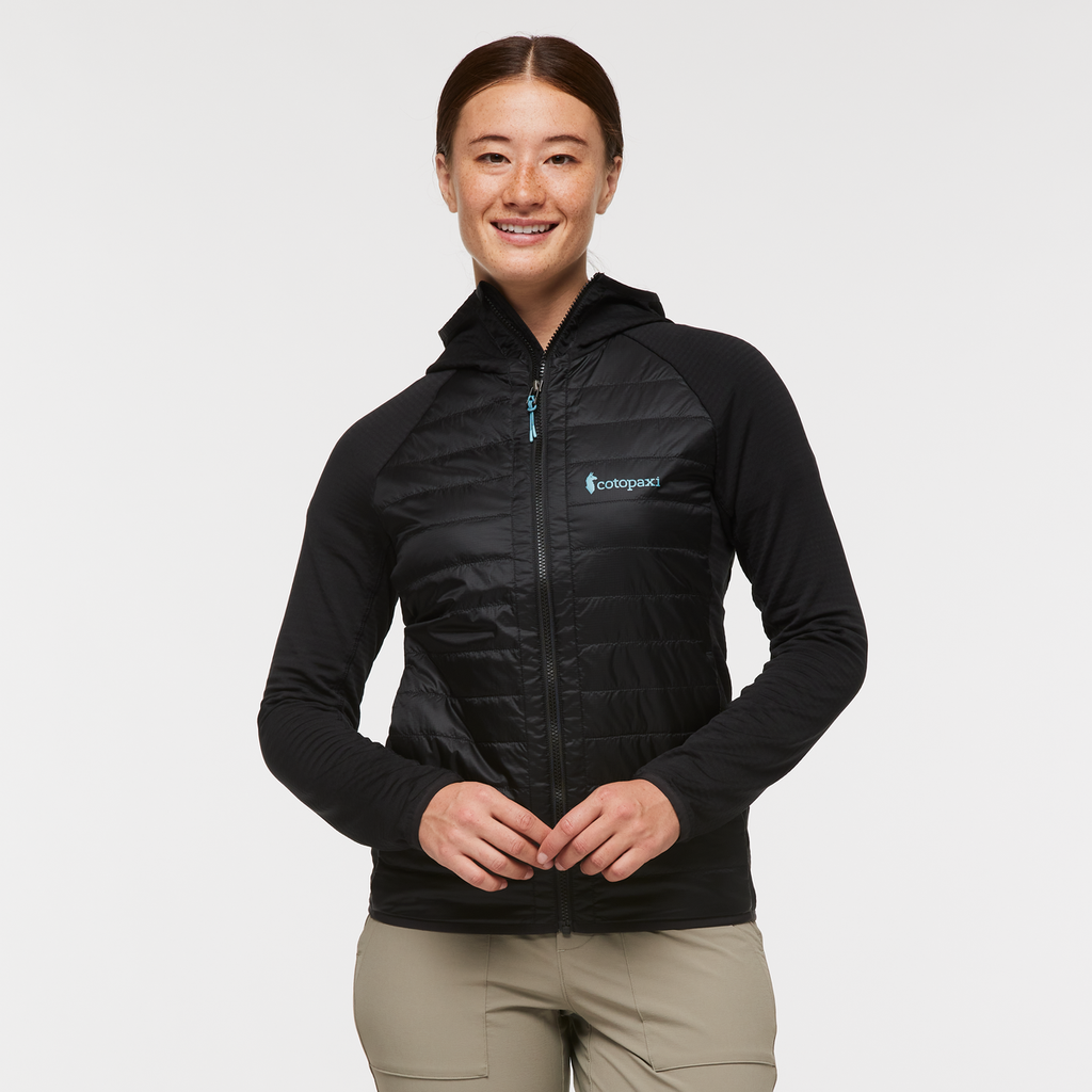 Capa Hybrid Insulated Hooded Jacket - Women's, Black, Model Aya