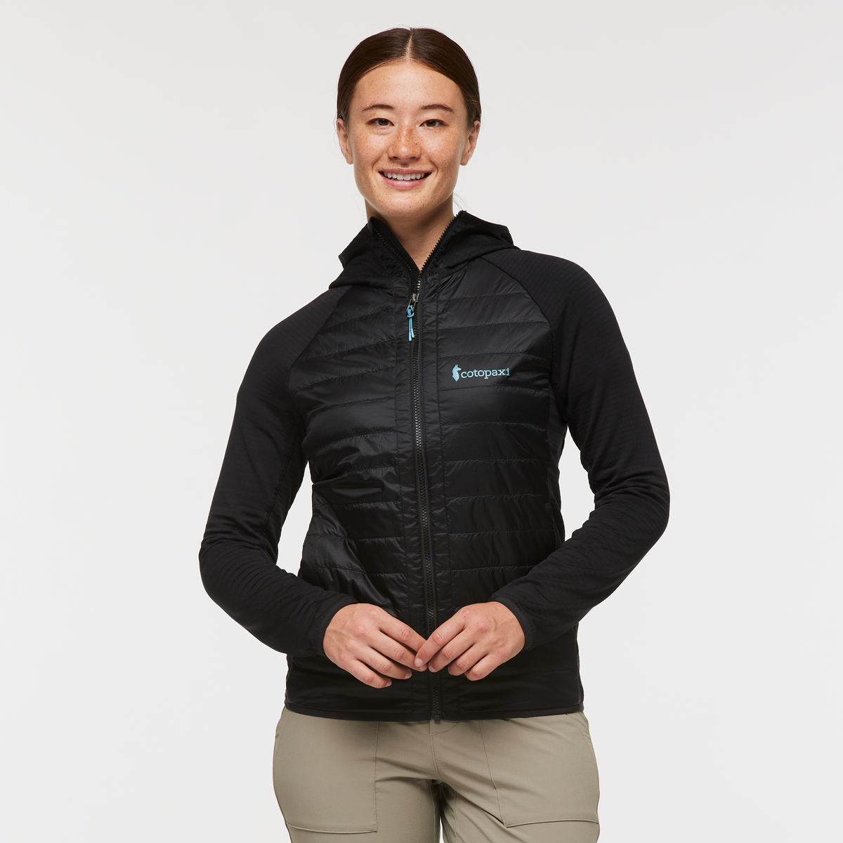 Capa Hybrid Insulated Hooded Jacket - Women's, Black, Model Aya