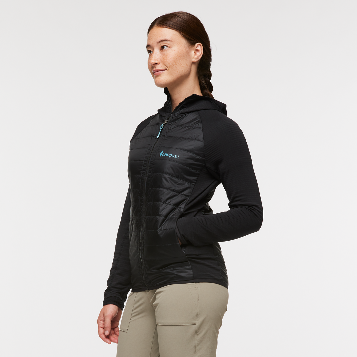 Capa Hybrid Insulated Hooded Jacket - Women's, Black, Model Aya