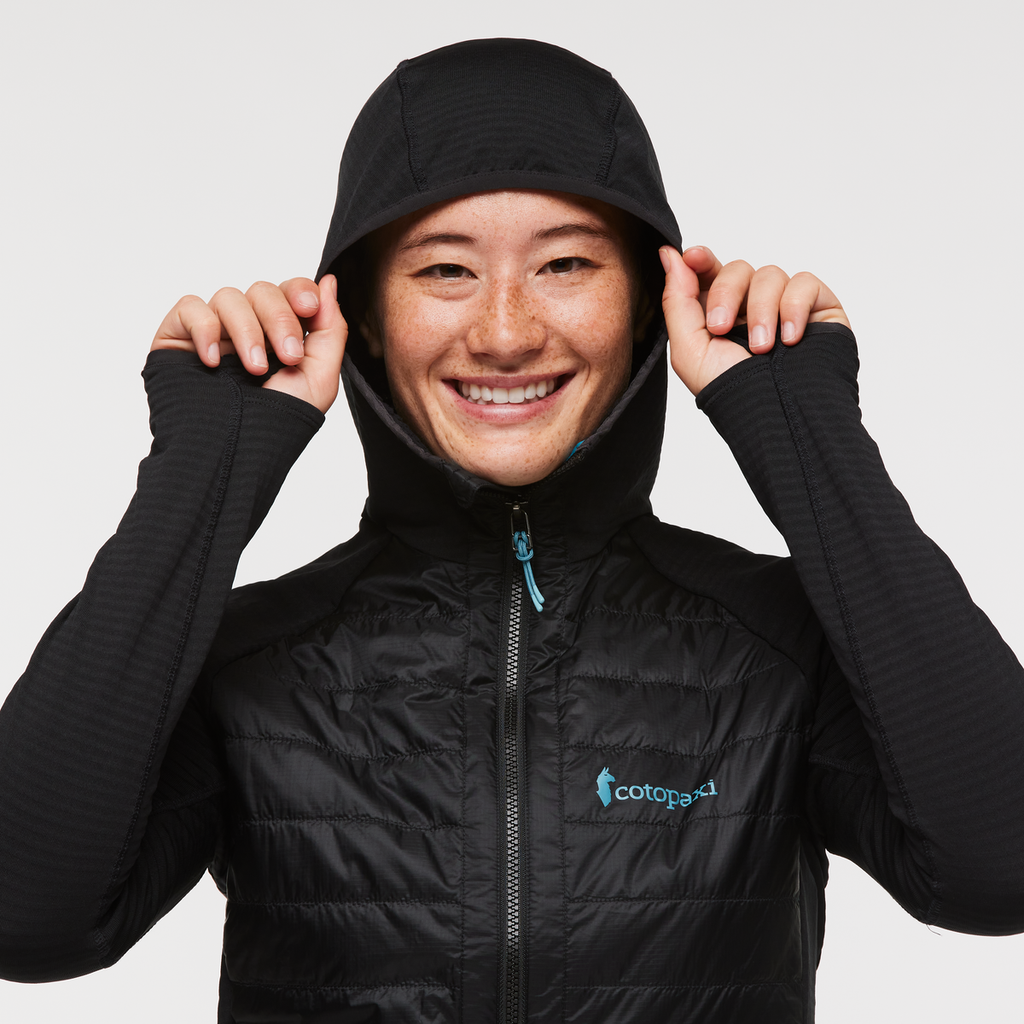 Capa Hybrid Insulated Hooded Jacket - Women's, Black, Model Aya