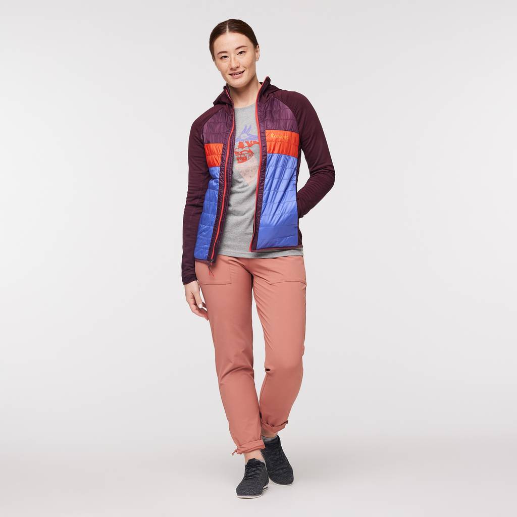 Capa Hybrid Insulated Hooded Jacket - Women's, Wine/Amethyst, Model Aya