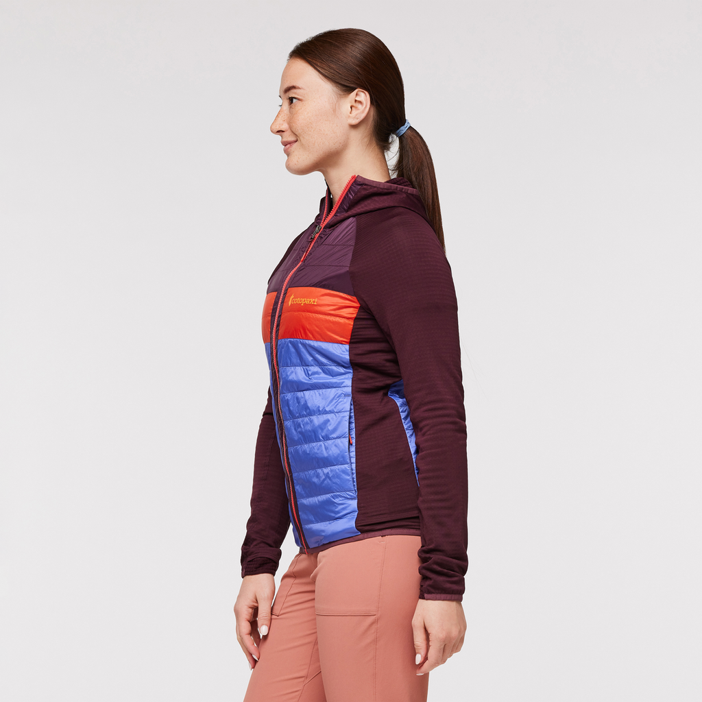 Capa Hybrid Insulated Hooded Jacket - Women's, Wine/Amethyst, Model Aya