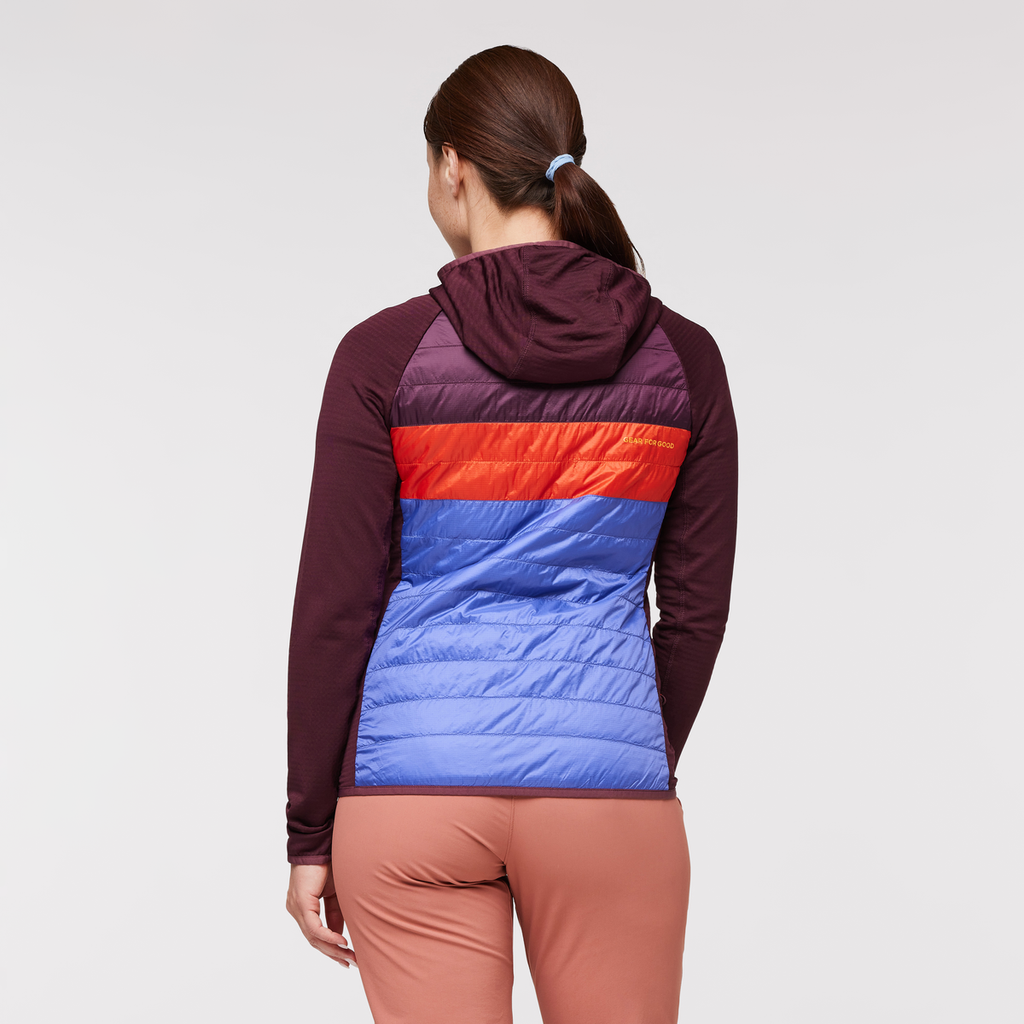 Capa Hybrid Insulated Hooded Jacket - Women's, Wine/Amethyst, Model Aya
