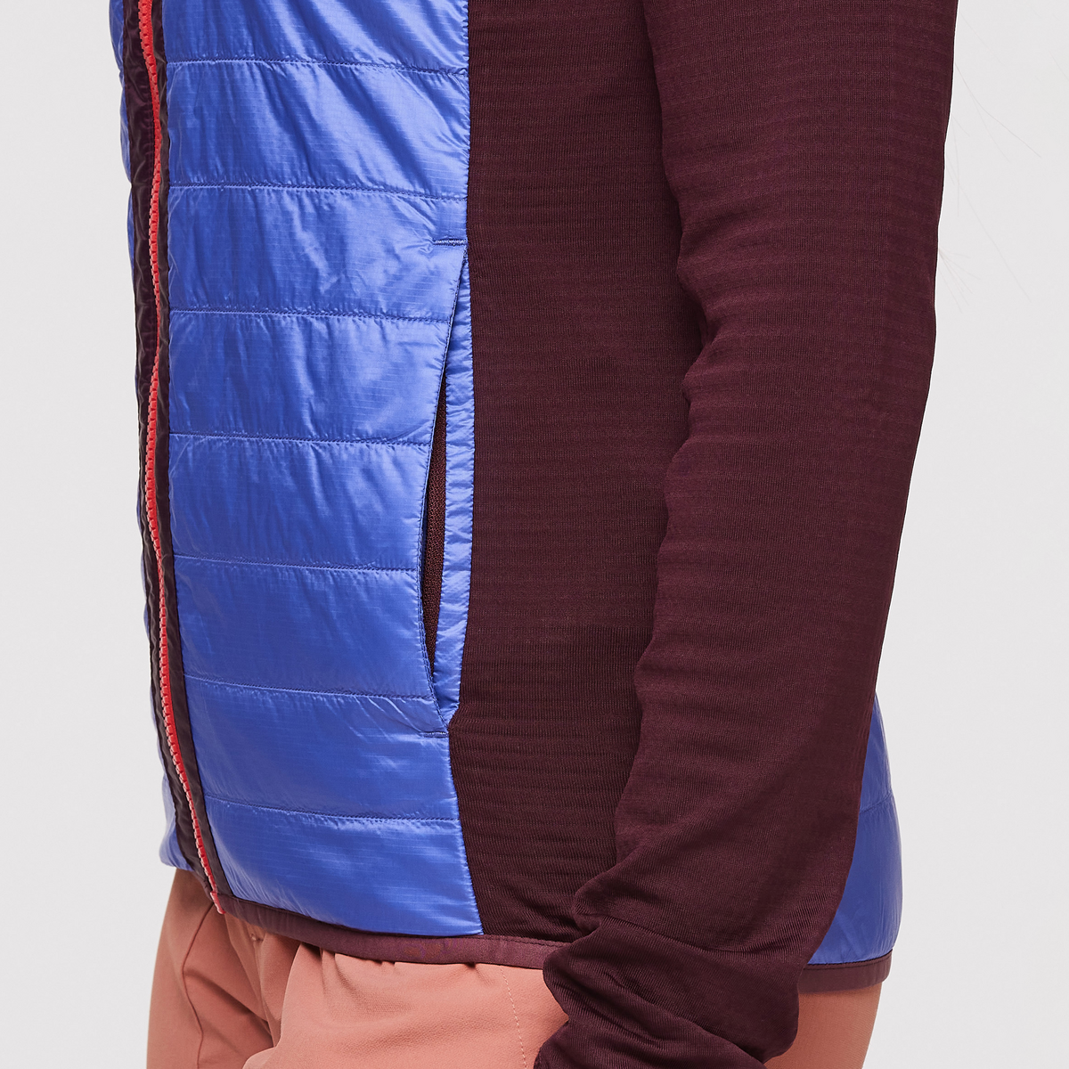 Capa Hybrid Insulated Hooded Jacket - Women's, Wine/Amethyst, Model Aya