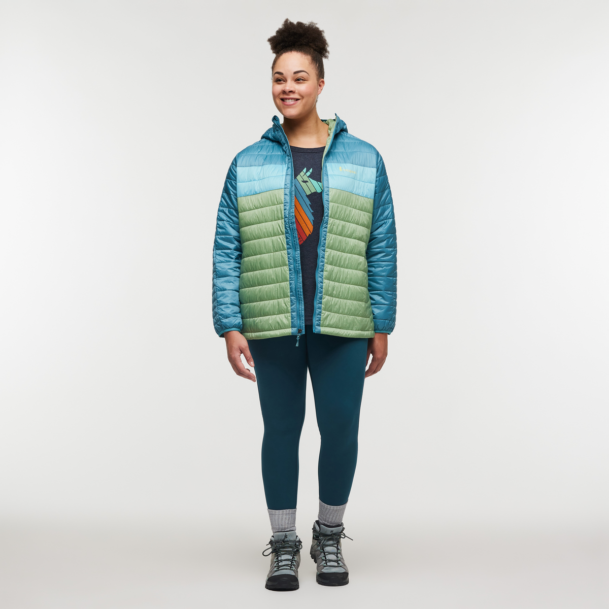 Capa Insulated Hooded Jacket - Women's, Drizzle/Aspen, Model Brianna