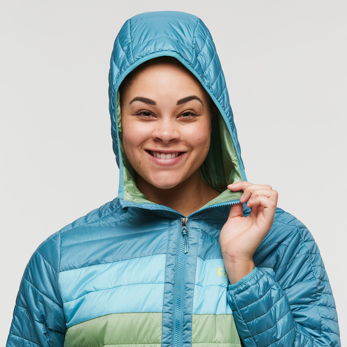 Capa Insulated Hooded Jacket - Women's, Drizzle/Aspen, Model Brianna