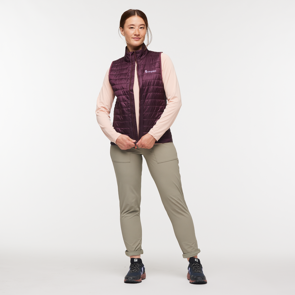 Capa Insulated Vest - Women's, Cotopaxi Wine, Model Aya]