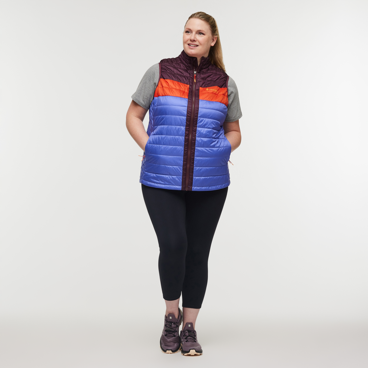 Capa Insulated Vest - Women's, Wine/Amethyst, Model Jennifer