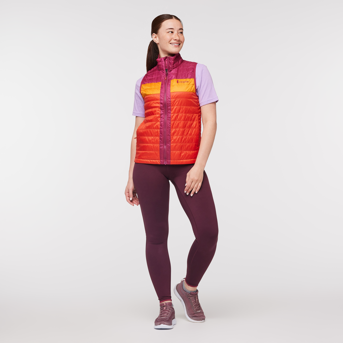 Capa Insulated Vest - Women's, Raspberry/Canyon, Model Aya