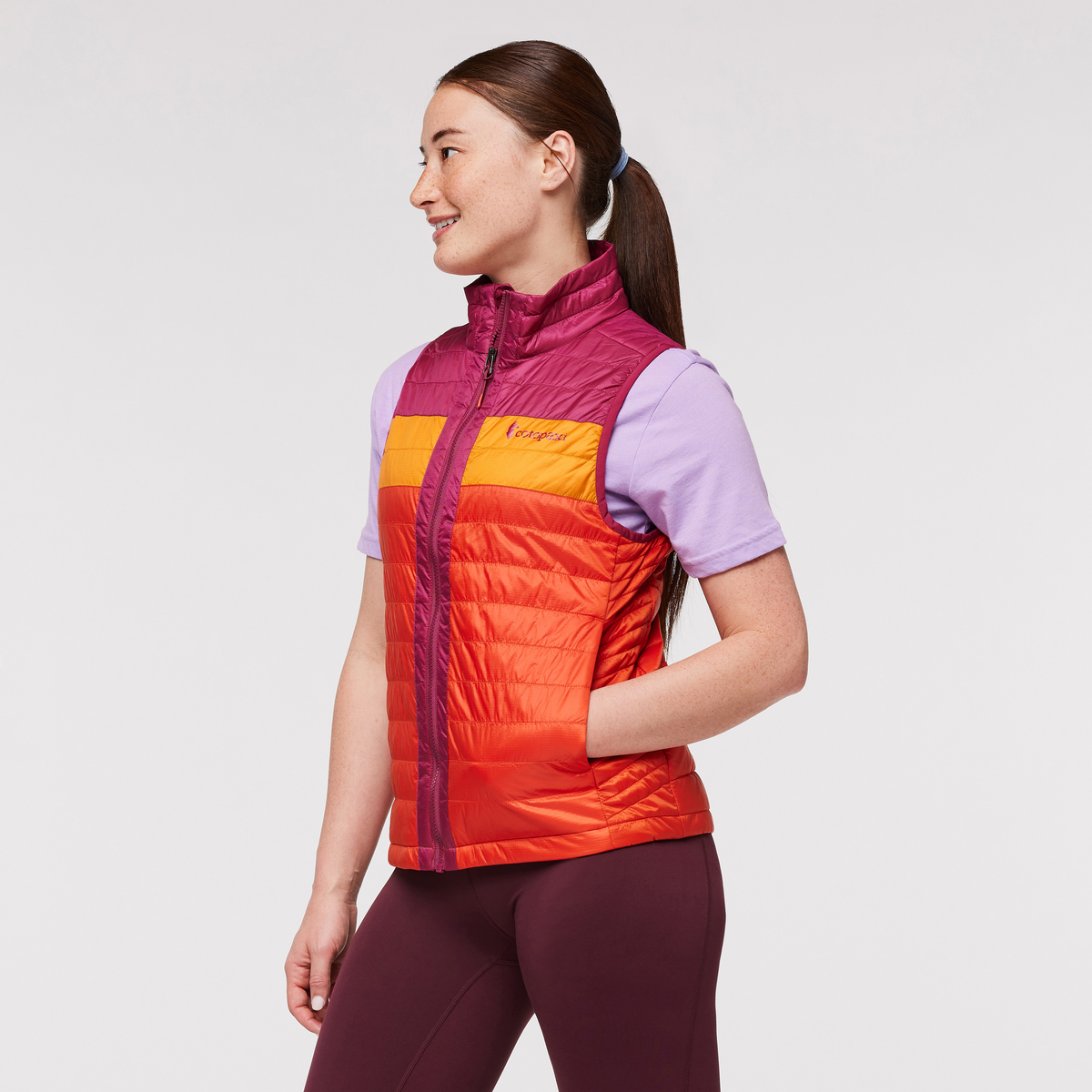 Capa Insulated Vest - Women's, Raspberry/Canyon, Model Aya