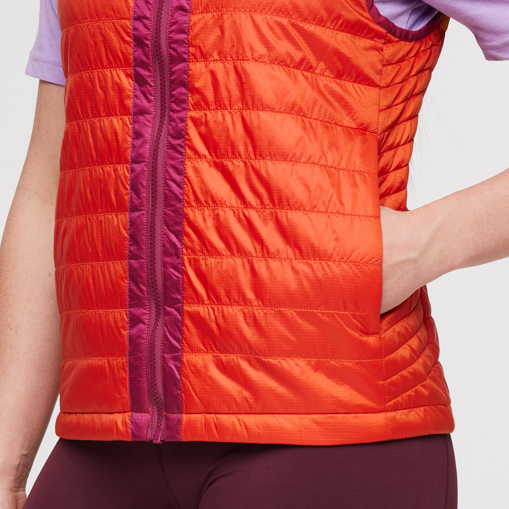 Capa Insulated Vest - Women's, Raspberry/Canyon, Model Aya