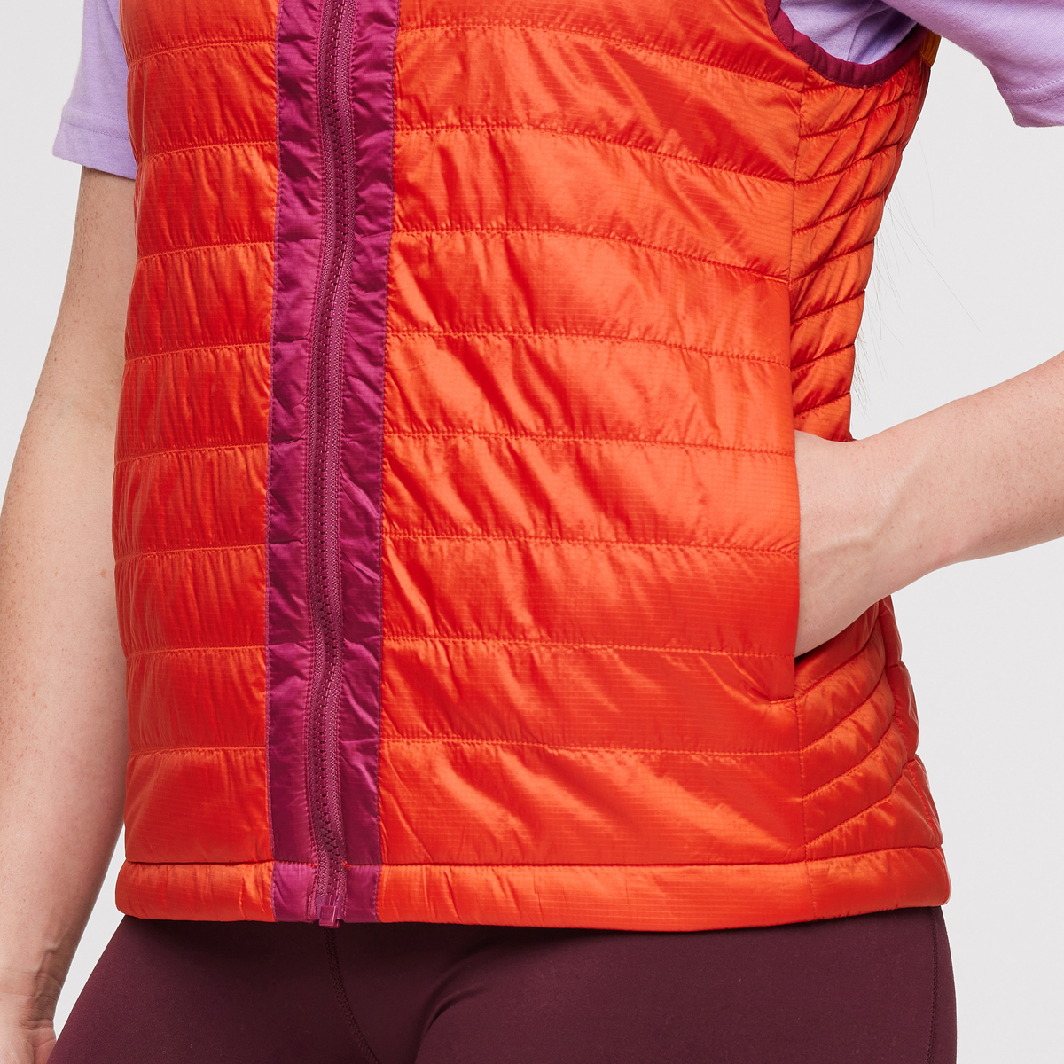 Capa Insulated Vest - Women's, Raspberry/Canyon, Model Aya
