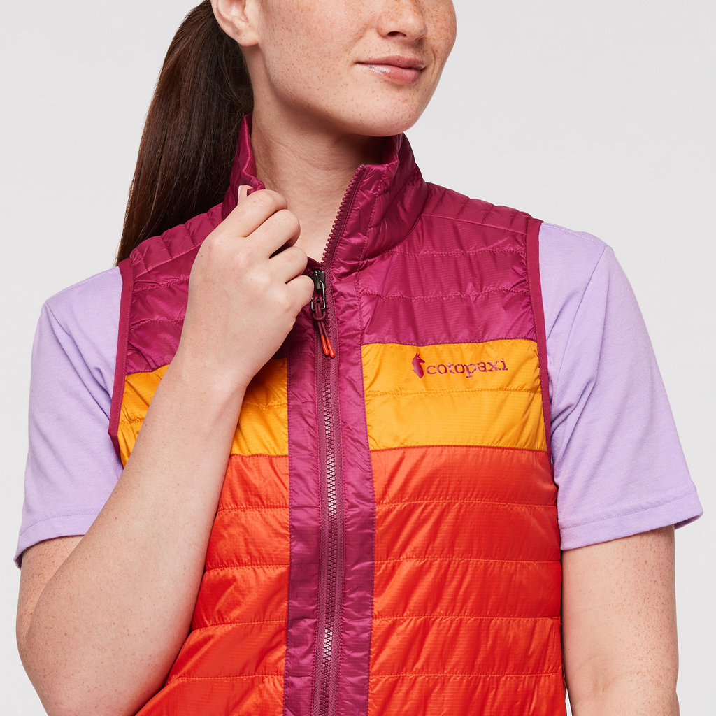 Capa Insulated Vest - Women's, Raspberry/Canyon, Model Aya