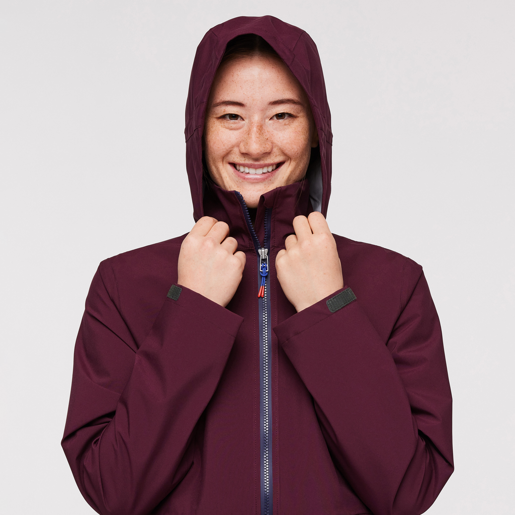 Cielo Rain Trench - Women's, Wine, Model Aya