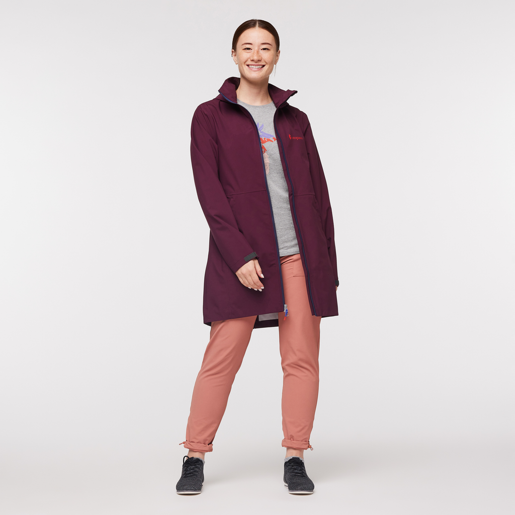 Cielo Rain Trench - Women's, Wine, Model Aya
