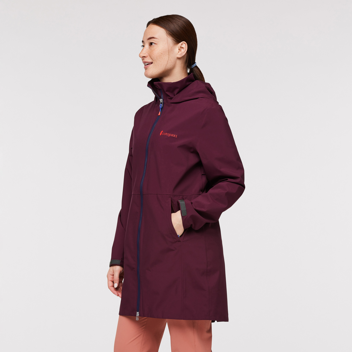 Cielo Rain Trench - Women's, Wine, Model Aya