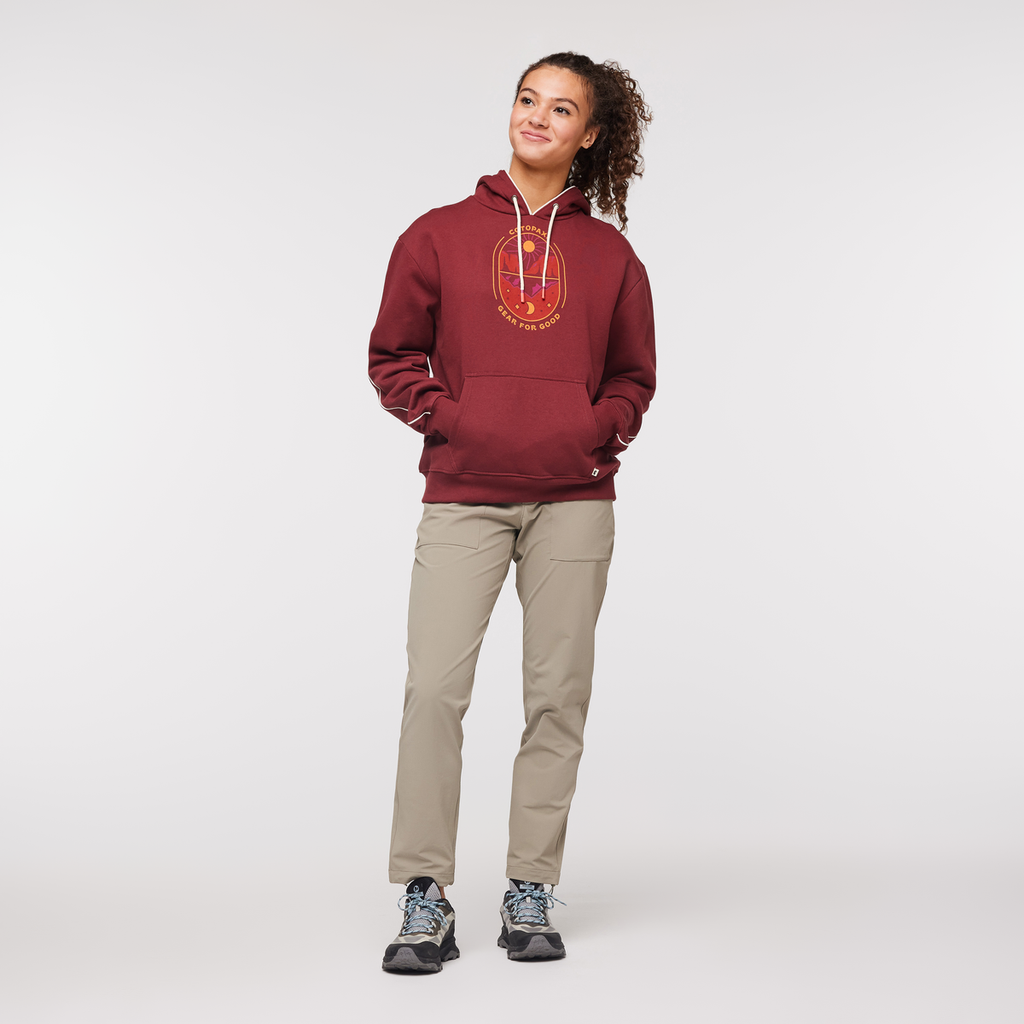 Day And Night Pullover Hoodie - Women's, Burgundy, Model London