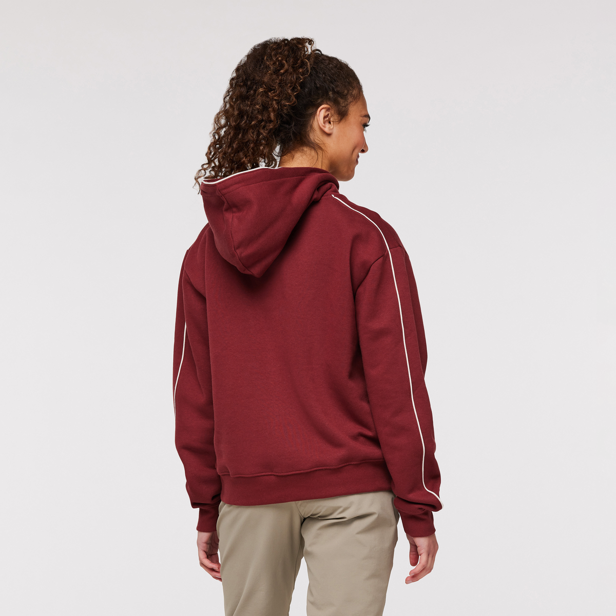 Day And Night Pullover Hoodie - Women's, Burgundy, Model London