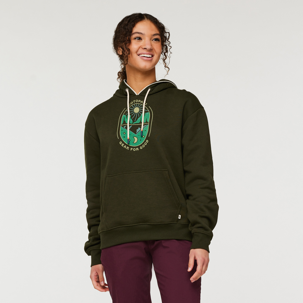 Day And Night Organic Pullover Hoodie - Women's, Woods, Model London