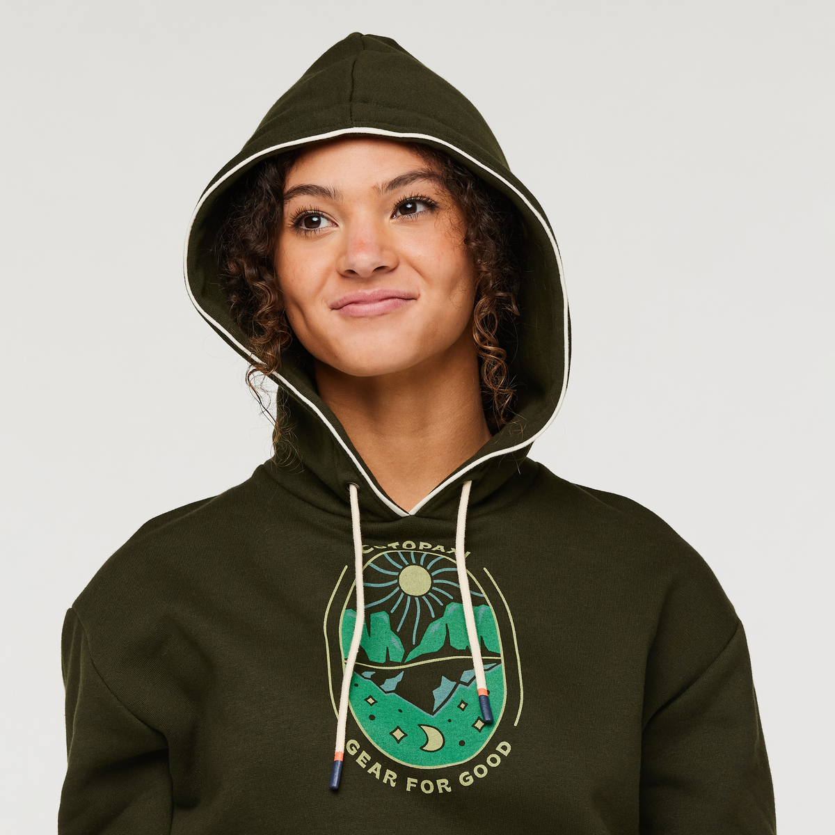 Day And Night Organic Pullover Hoodie - Women's, Woods, Model London